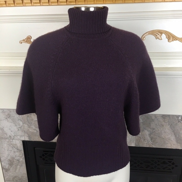 AG XS Turtleneck Flare Sleeve Cashmere Sweater - Picture 1 of 7